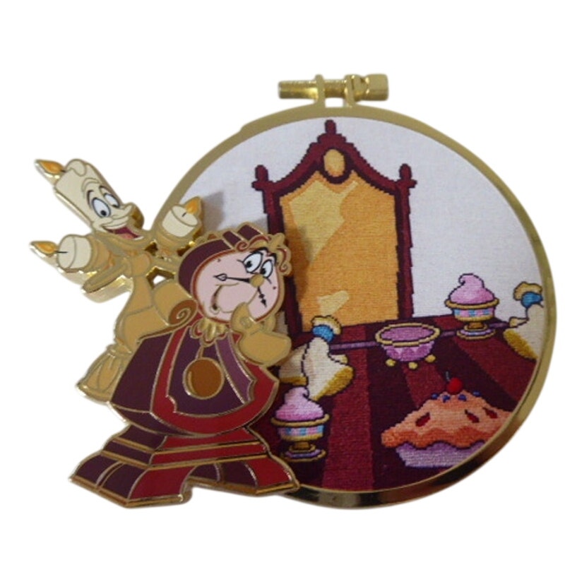 MII Cogsworth with Lumiere Sidekicks Cross Stitch PALM