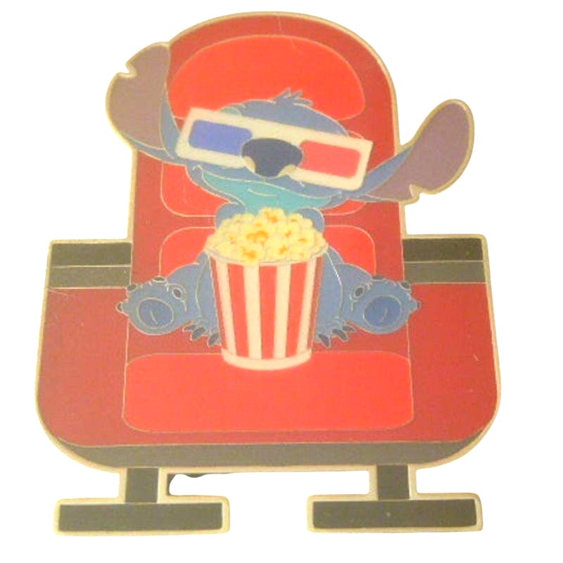 Stitch with Popcorn and 3-D Glasses