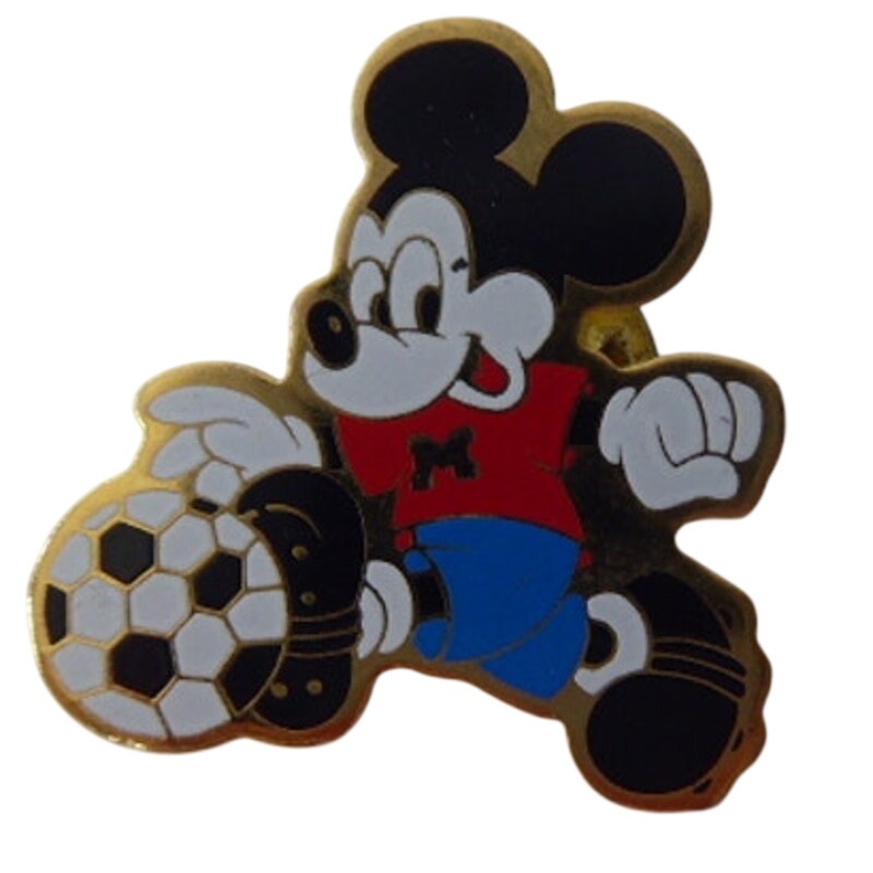 Mickey Kicking Soccer Ball - White and Black