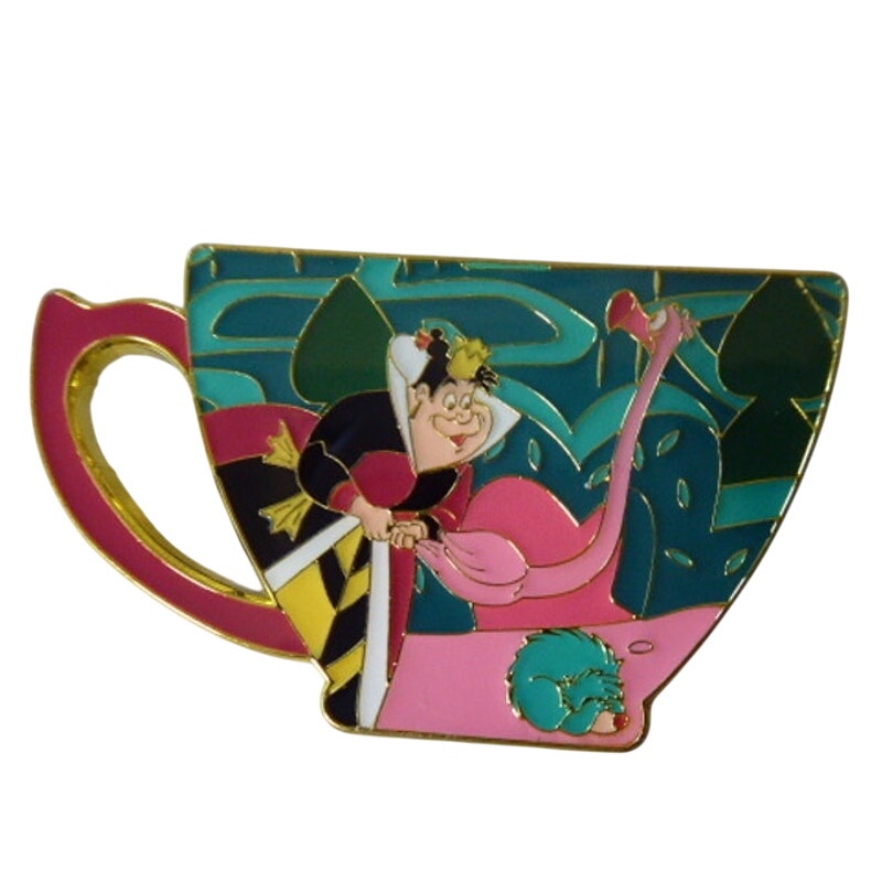Loungefly - Queen of Hearts and Pink Flamingo - Alice in Wonderland Tea Cup Puzzle Mystery