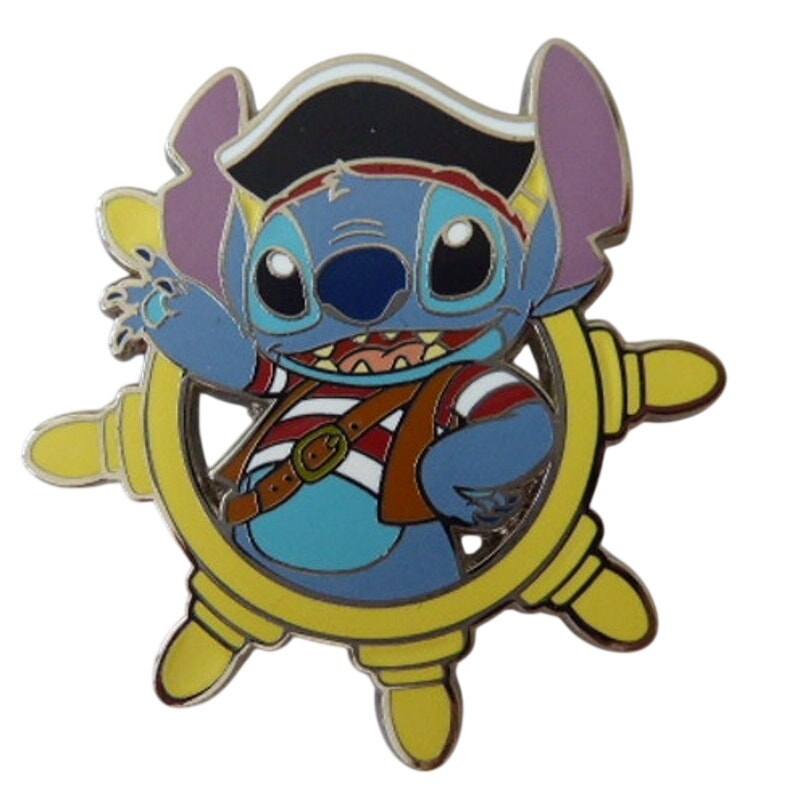 DCL Stitch Characters in Ship Wheel - Lanyard Starter