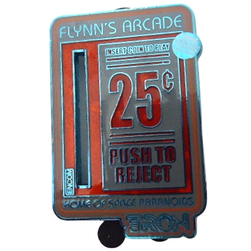 Flynn's Arcade Coin Slot TRON 25 Cents Push to Reject