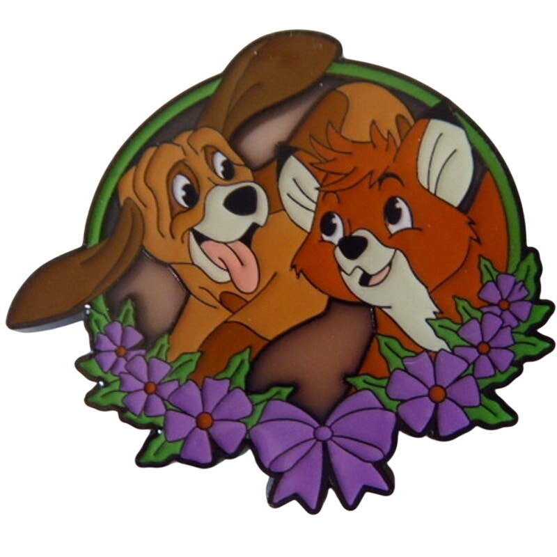 Disney Dogs Floral - Tod and Copper