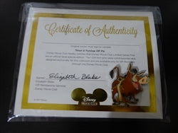Disney Trading Pins 124014 Disney Movie Club Exclusive VIP Pin #67 - Timon and Pumbaa