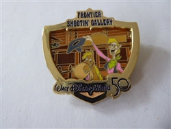Disney Trading Pin 144995 WDW - Frontier Shootin’ Gallery - 50th Anniversary Attraction Crests - Pecos Bill and Widowmaker