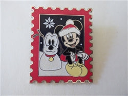 Disney Trading Pins 148026 WDW - Mickey and Pluto Snowman - Holiday Postage Stamp - Gift Card