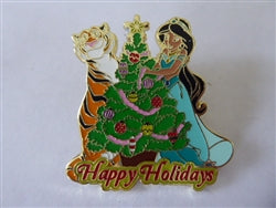 Disney Trading Pin 156964 DPB - Jasmine and Rajah - Aladdin - Happy Holidays