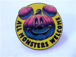 Disney Trading Pin 157663 Mickey Head Jack O Lantern - All Monsters Welcome - Halloween