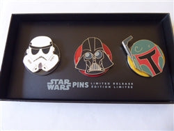 Disney Trading Pin 159891 Stormtrooper, Darth Vader and Boba Fett - Helmets - Star Wars