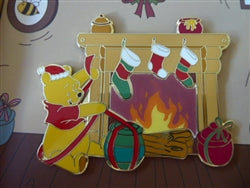 Disney Trading Pin 160261 Loungefly - Winnie the Pooh - Holiday Fireplace - Lenticular - Jumbo