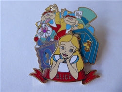 Disney Trading Pin 162470 Japan - Alice, White Rabbit, Tweedledee, Tweedledum, Mad Hatter, Doorknob