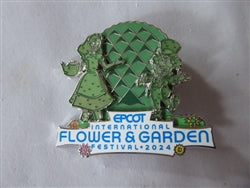 Disney Trading Pin 162843 WDW - Alice and Mad Hatter - Topiary - EPCOT - Flower and Garden Festival 2024 - Spaceship Earth