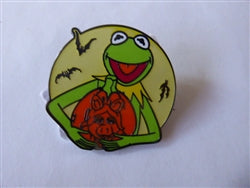 Disney Trading Pin 167991 Kermit with Miss Piggy Pumpkin - Muppets Halloween 2024 Booster - Mickey Mouse Family Collection - Glow in the Dark