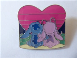 Disney Trading Pin 171450 Loungefly - Stitch and Angel - Pink Heart Sunset