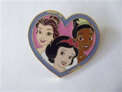 Disney Trading Pin 175129 Loungefly - Belle, Snow White, Tiana - Princess Hearts Mystery Set
