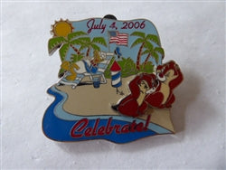 Disney Trading Pin 47850 WDW ~ Cast Member ~ Independence Day 2006 ~ Chip and Dale with Donald Duck
