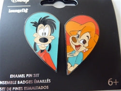 Disney Trading Pins Goofy Movie Max & Roxanne Heart Set