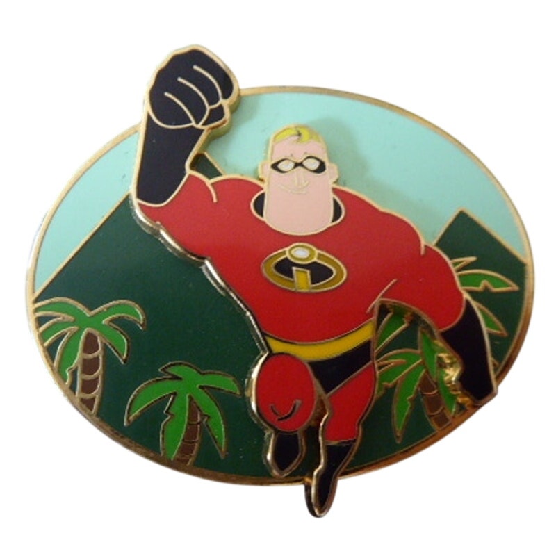 Mr. Incredible Running Island Mountains and Palm Trees