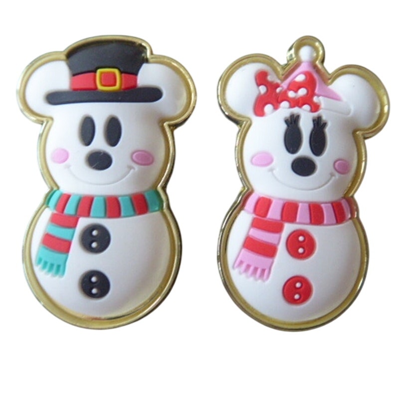Mickey & Minnie Snowman Enamel Pin Set
