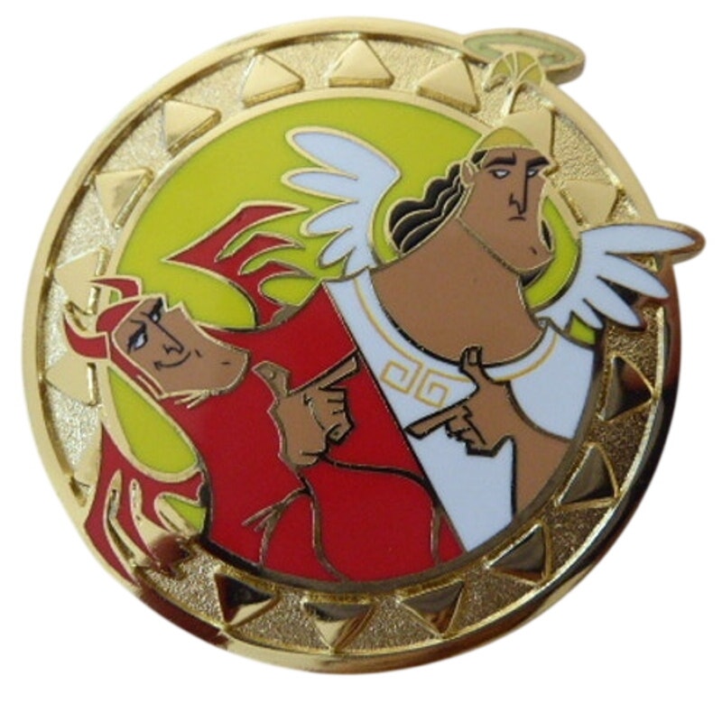 Kronk Devil and Angel Emperors New Groove Medallions