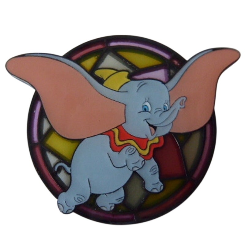 LFLY Dumbo Disney Animals on Stained Glass Windows
