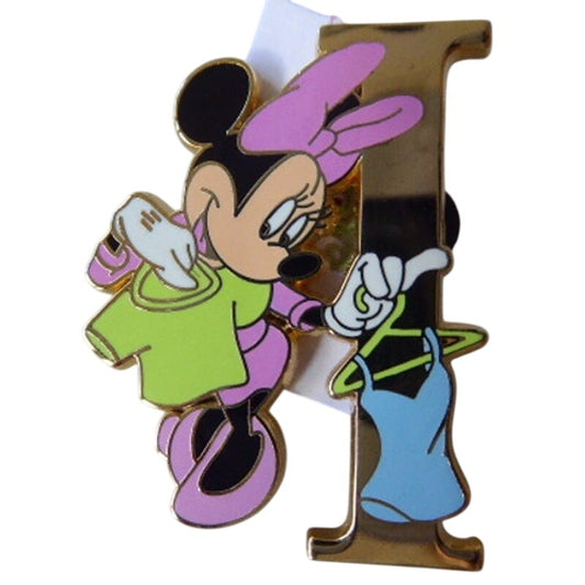 Minnie Mouse Gold Name Letter I