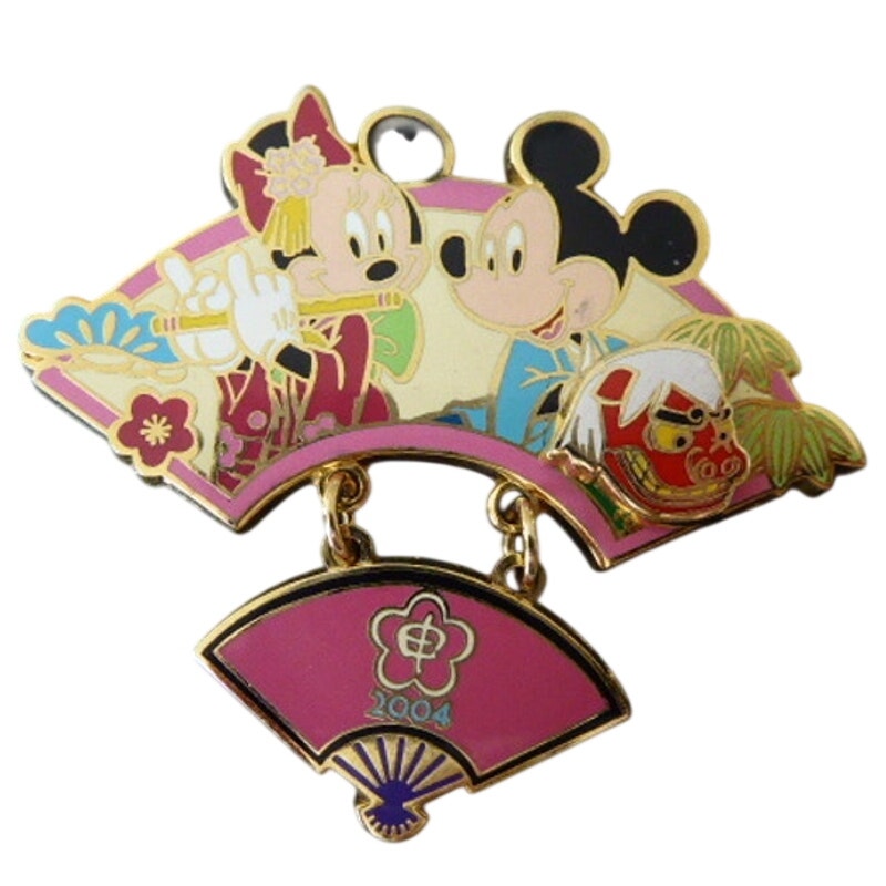 Japan Mickey and Minnie Mouse New Year 2004 Dangle TDL