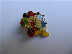 Disney Trading Pin 14818 Monogram - Mickey Mouse Kisses Minnie With Bouquet