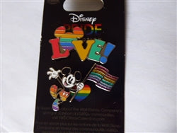 Disney Trading Pin  155723     Mickey with Flag and LOVE - Rainbow - Set