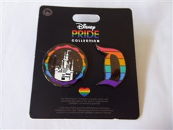 Disney Trading Pin  165075    DL - Sleeping Beauty's Castle and Disneyland D - Logo - Rainbow