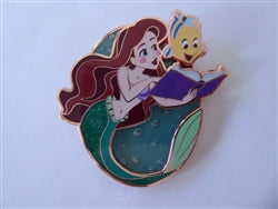 Disney Trading Pin 165739     PALM - Ariel and Flounder - Reading Book - Little Mermaid