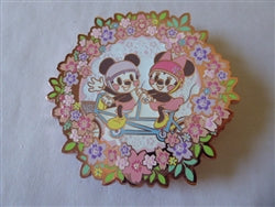 Disney Trading Pin 166200     PALM - Mickey and Minnie - Riding Bicycle - Cherry Blossom - Wave 1