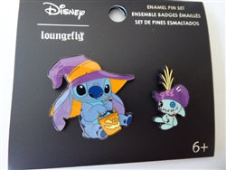 Disney Trading Pins 167012     Loungefly - Stitch and Scrump - Halloween Purple Hats Set - Glow in the Dark - Lilo and Stitch