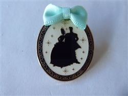 Disney Trading Pin 168076     Loungefly - Tiana and Naveen - Silhouette Framed Portrait - Light Blue Cloth Bow - Princess and the Frog