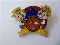 Disney Trading Pin 170565     Chip and Dale Dressed as Scoop - Holding Board - Celebrating 25 Years of Disney Pins - Glitter
