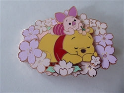 Disney Trading Pin 171239    PALM - Winnie the Pooh and Piglet - Lying Down - Cherry Blossoms - Wave 2 - Many Adventures of Winnie the Poohand Stitch