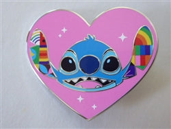 Disney Trading Pin 175021    DLP - Stitch - Pink Heart and Rainbow Ears - June 2025 Pride Collection