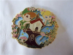 Disney Trading Pin  177846   Chibi Peter Pan and Tinker Bell - Tree House - Stained Glass
