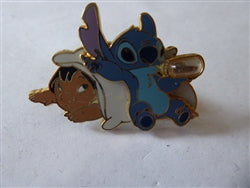 Disney Trading Pins 32904     Stitch and Lilo - Laying on Pillow with Coffee Bottle
