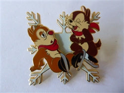 Disney Trading Pin  35555     DL - Chip and Dale - Ice Skating - Snowflake - Winter