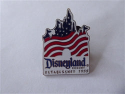 Disney Trading Pin  39316    DLR - Castle - Disneyland Resort - Established 1955 - Flag