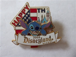 Disney Trading Pins 39539     DLR - Stitch - Happy 4th of July 2005