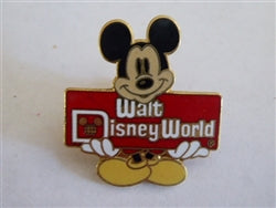 Disney Trading Pin   5059 Walt Disney World - Mickey Holding Red Sign w/D (Black Eyes)