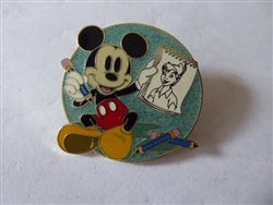 Disney Trading Pin   56458 Mickey sketching Peter Pan, blue circle sparkle