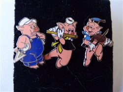 Disney Trading Pin 6460     DL - Three Little Pigs - 3 Pin Set - Fiddle & Flute