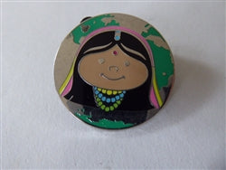Disney Trading Pin 68031    DL - India - Girl Wearing Yellow Blue Green Beads - Small World - Hidden Mickey 2009
