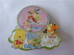 Disney Trading Pin 75996 HKDL – Annual Passholder Exclusive – Pooh, Tigger & Eeyore 12 Months Set – January - Cinderella, Ariel, Belle, Sleeping Beauty (