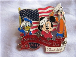 Disney Trading Pin 83237: Armed Forces Day 2011 - Donald, Mickey, Goofy