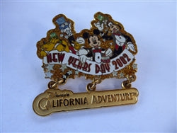 Disney Trading Pin  8996 DCA New Year's Day 2002 Dangle
