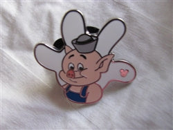 Disney Trading Pin 97267: DLR - 2013 Hidden Mickey Series - White Glove Silhouette - Practical Pig
